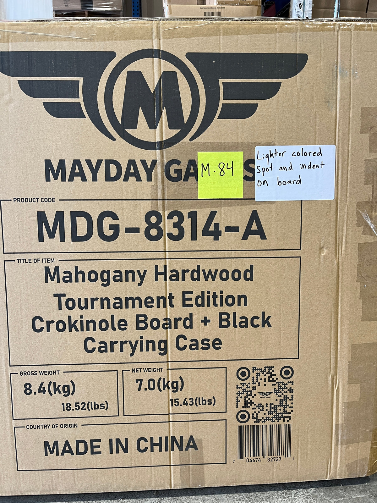 Imperfect/Returned Mahogany Tournament Edition Crokinole Board + Black Bag MDG-8314-A M84