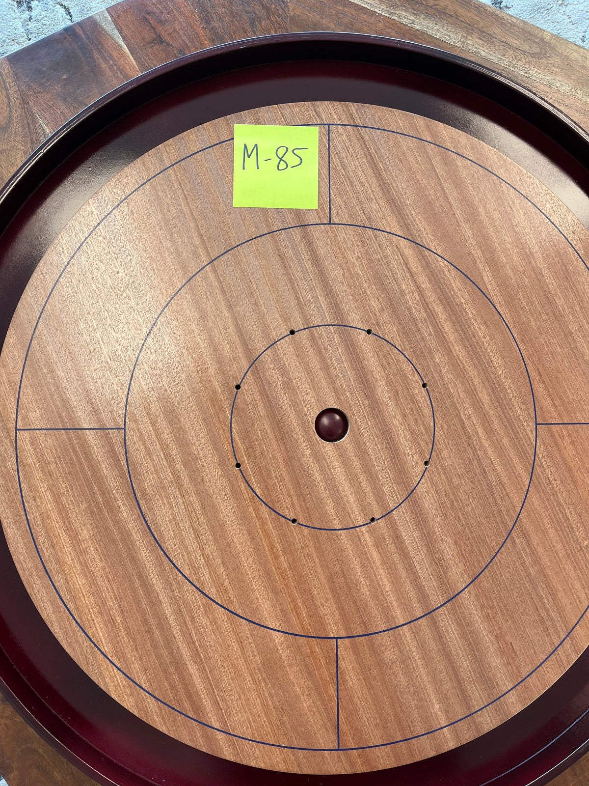 Imperfect/Returned Mahogany Tournament Edition Crokinole Board + Black Bag MDG-8314-A M85