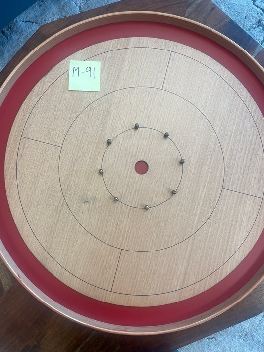 Imperfect/Returned Mahogany ELITE Edition Crokinole Board Red Ditch + Bag MDG-8322-A-M91