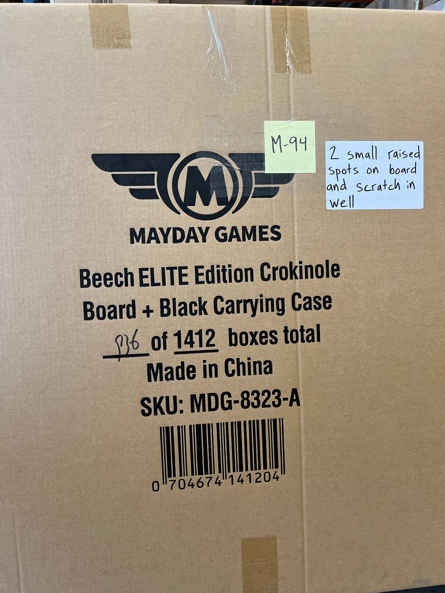 IMPERFECT/RETURNED: Beech ELITE Edition Crokinole Board Black Ditch + Black Bag MDG-8323-A-M94