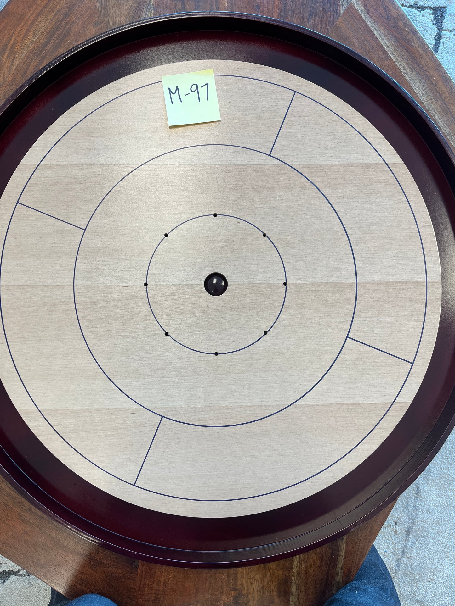 IMPERFECT/RETURNED: Beech Tournament Edition Crokinole Board + Black Carrying Case - MDG-8315-A M97