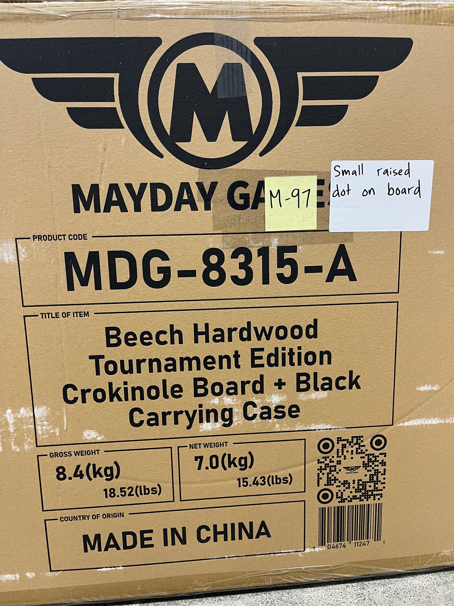 IMPERFECT/RETURNED: Beech Tournament Edition Crokinole Board + Black Carrying Case - MDG-8315-A M97