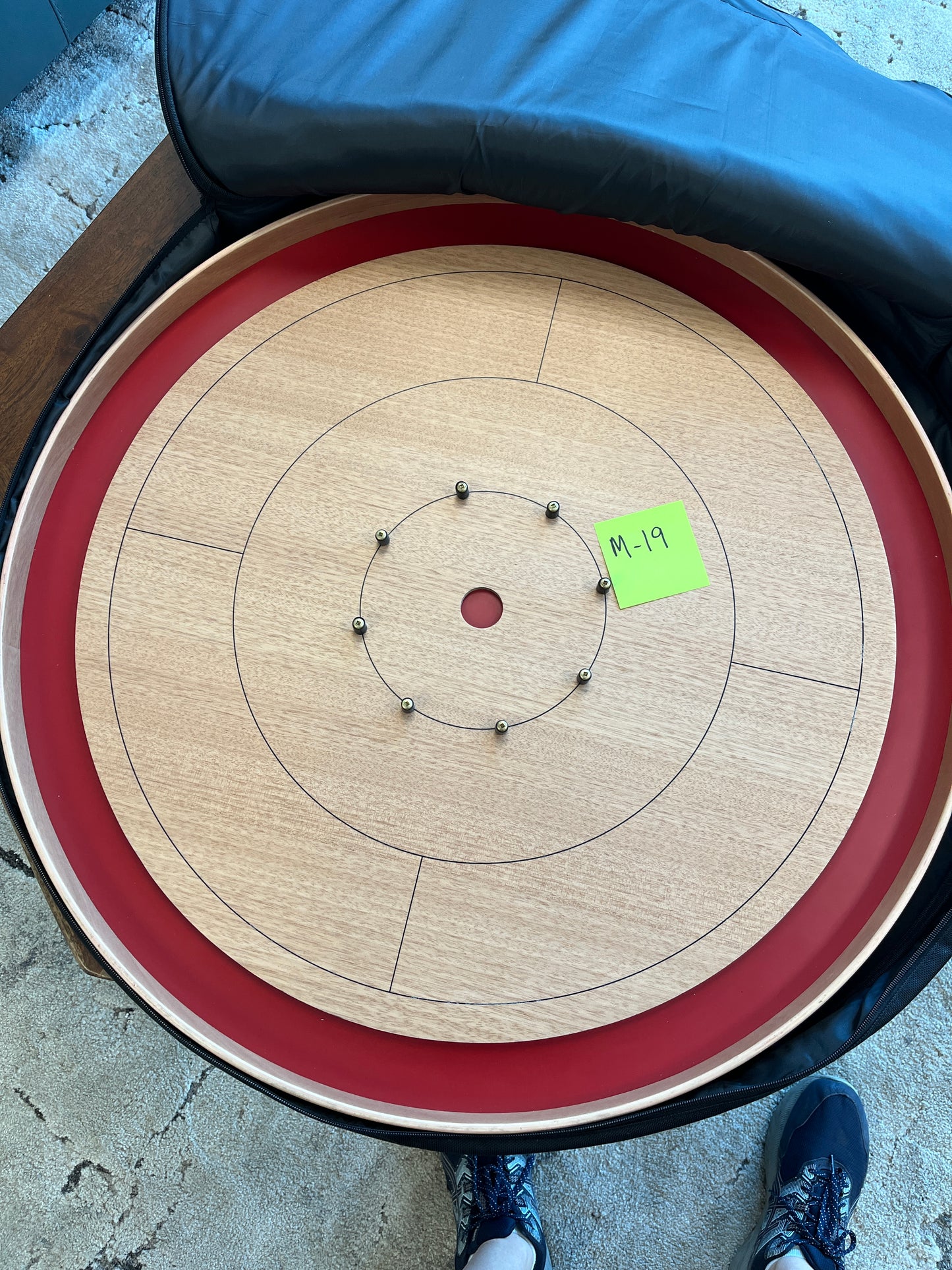 Imperfect/Returned Mahogany ELITE Edition Crokinole Board 2025+ Black Case MDG-8322-A-M19
