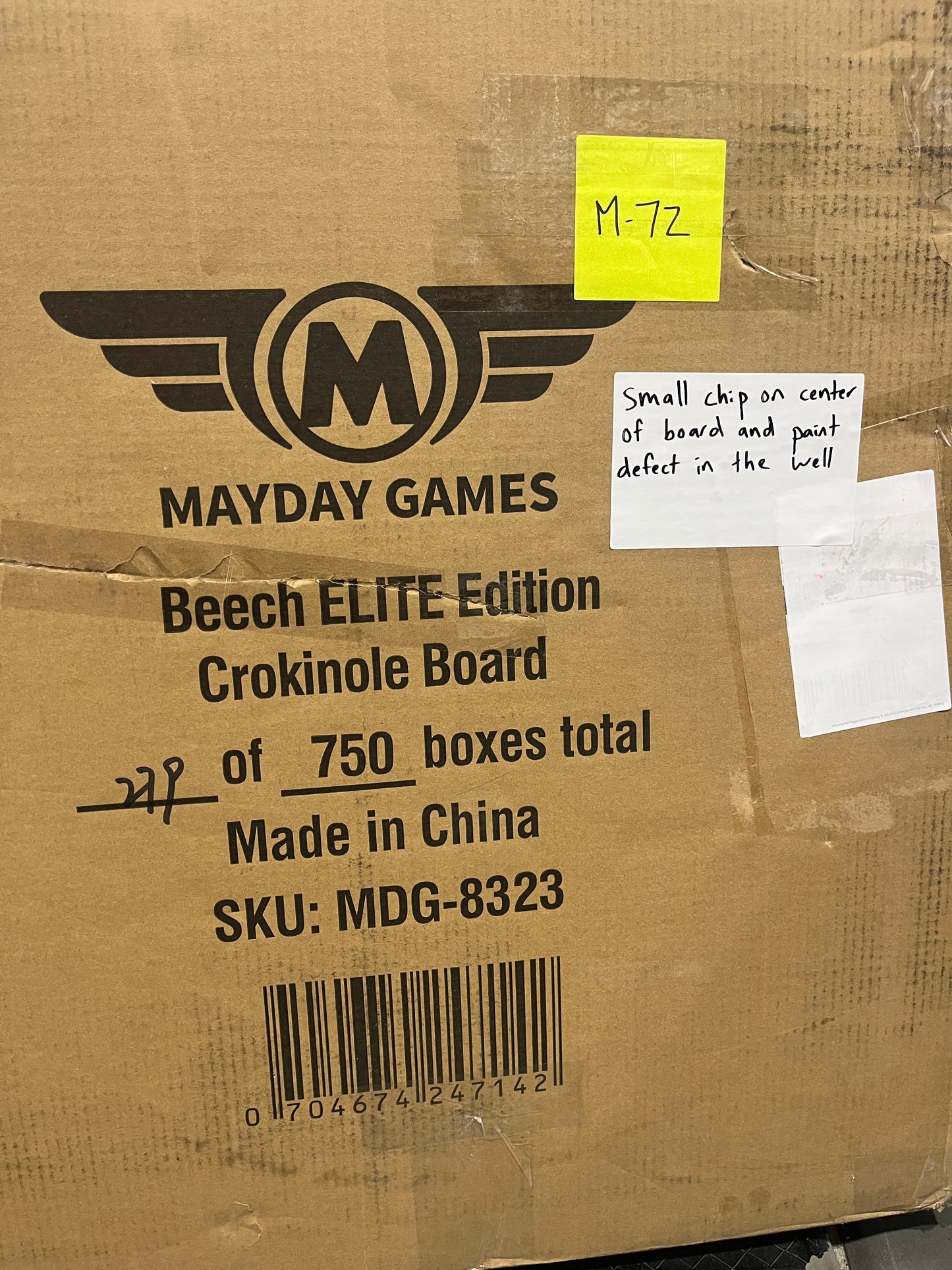 IMPERFECT/RETURNED: Beech ELITE Edition Crokinole Board Black Ditch MDG-8323-M72