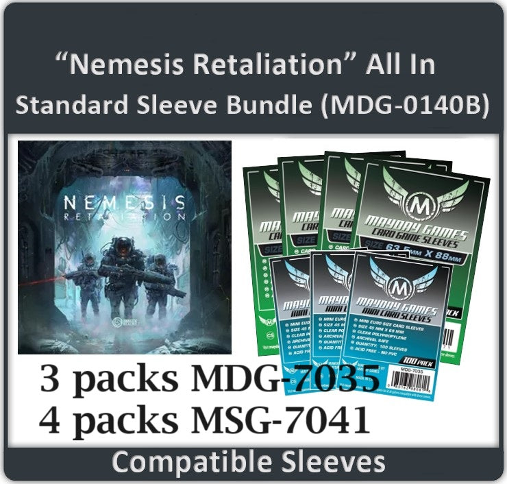 "Nemesis Retaliation" All In Gamefound Compatible Sleeve Bundle