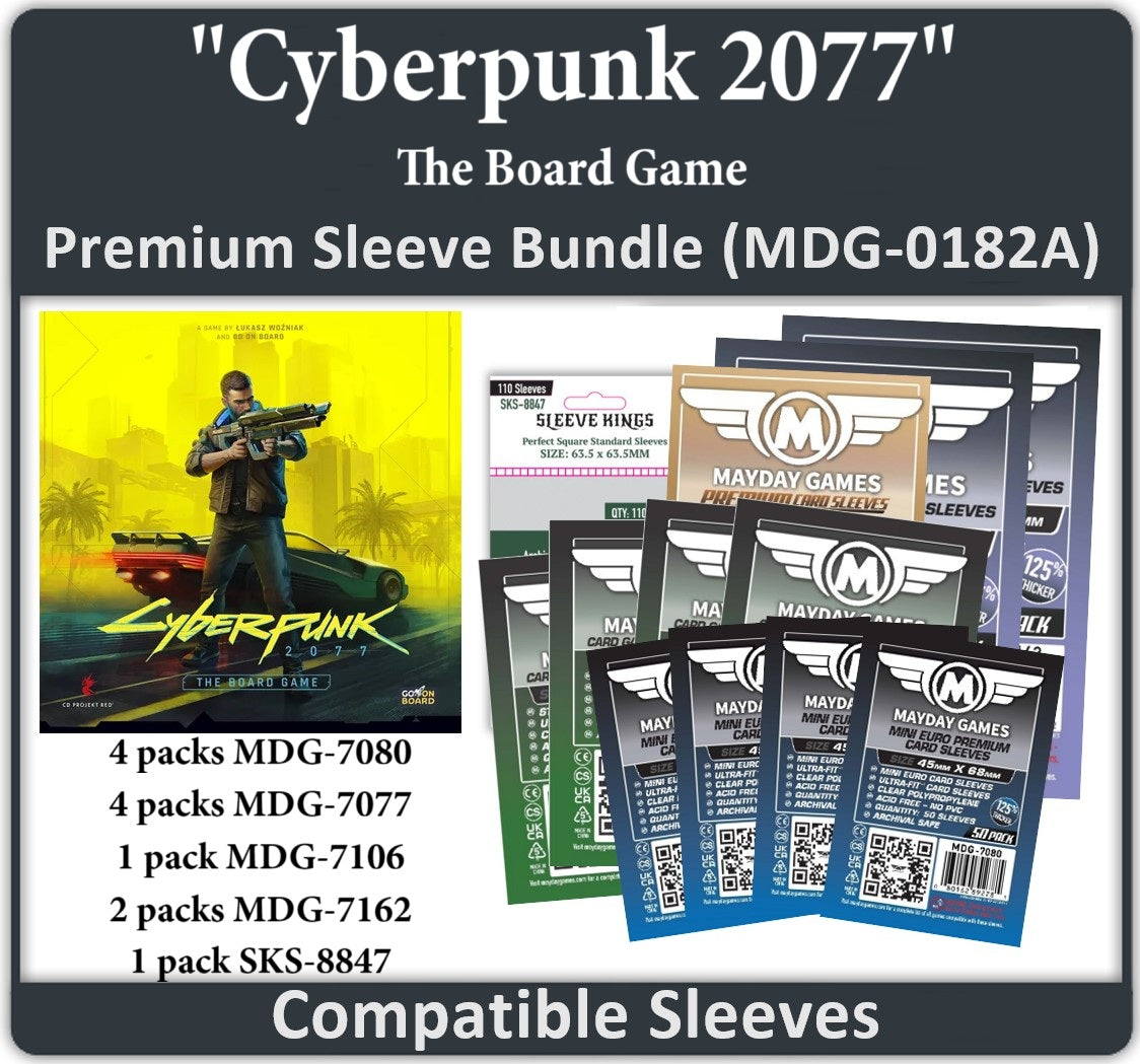 "Cyberpunk 2077- The Board Game" Compatible Card Sleeve Bundle
