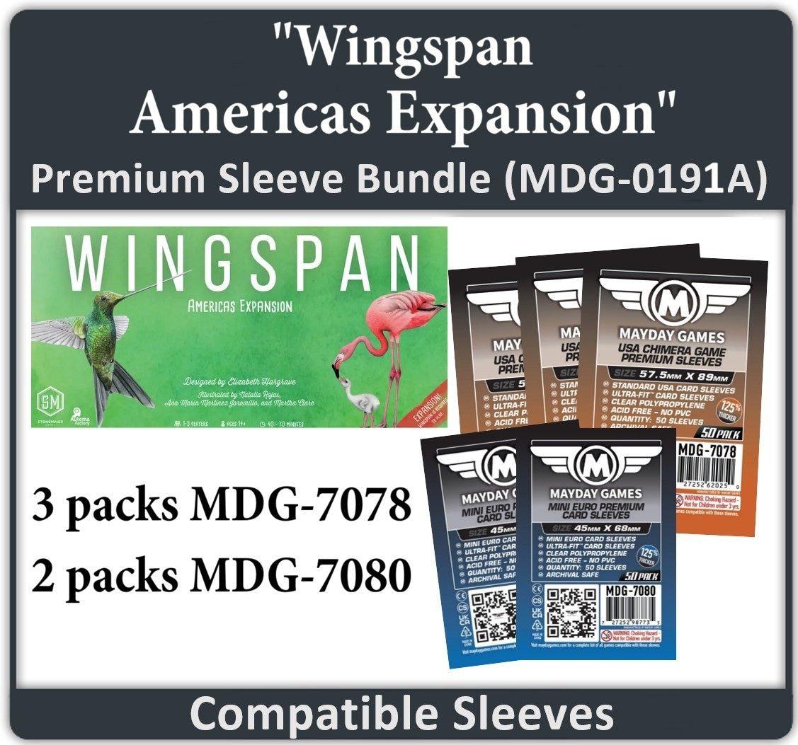 "Wingspan Americas Expansion" Compatible Card Sleeve Bundle