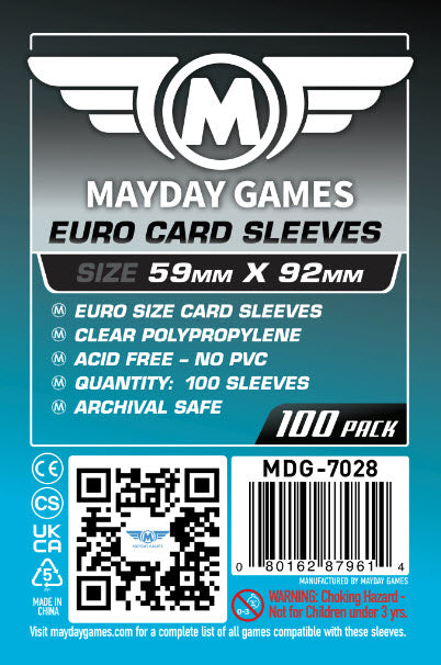 Euro Card Sleeves (59x92mm) - Mayday Games Euro Card Sleeves (59x92mm) - Mayday Games
