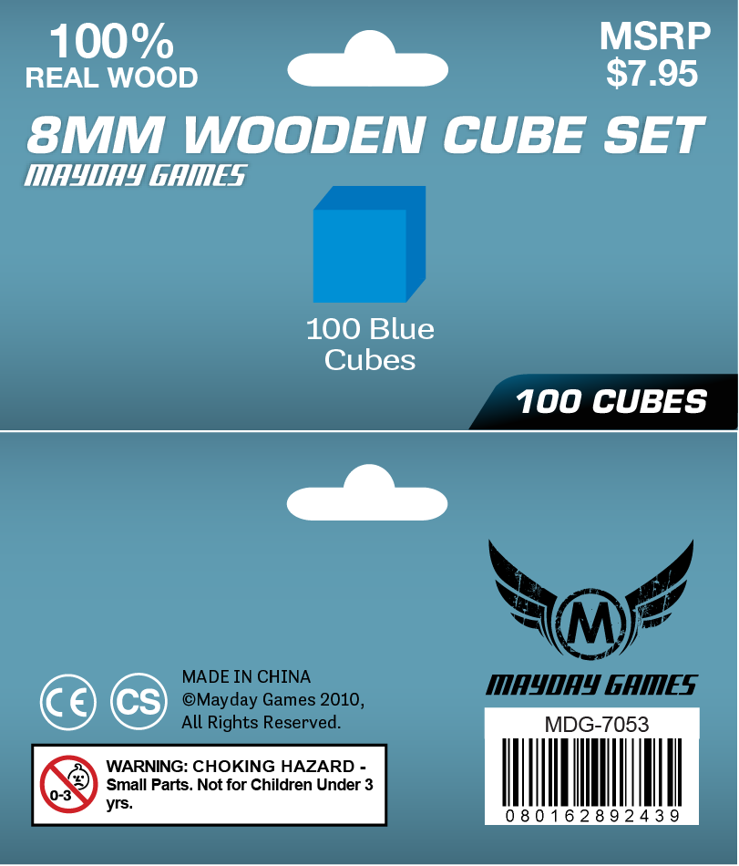 100 Real Wooden Cubes - 8 mm Sized (Several colors to choose from)