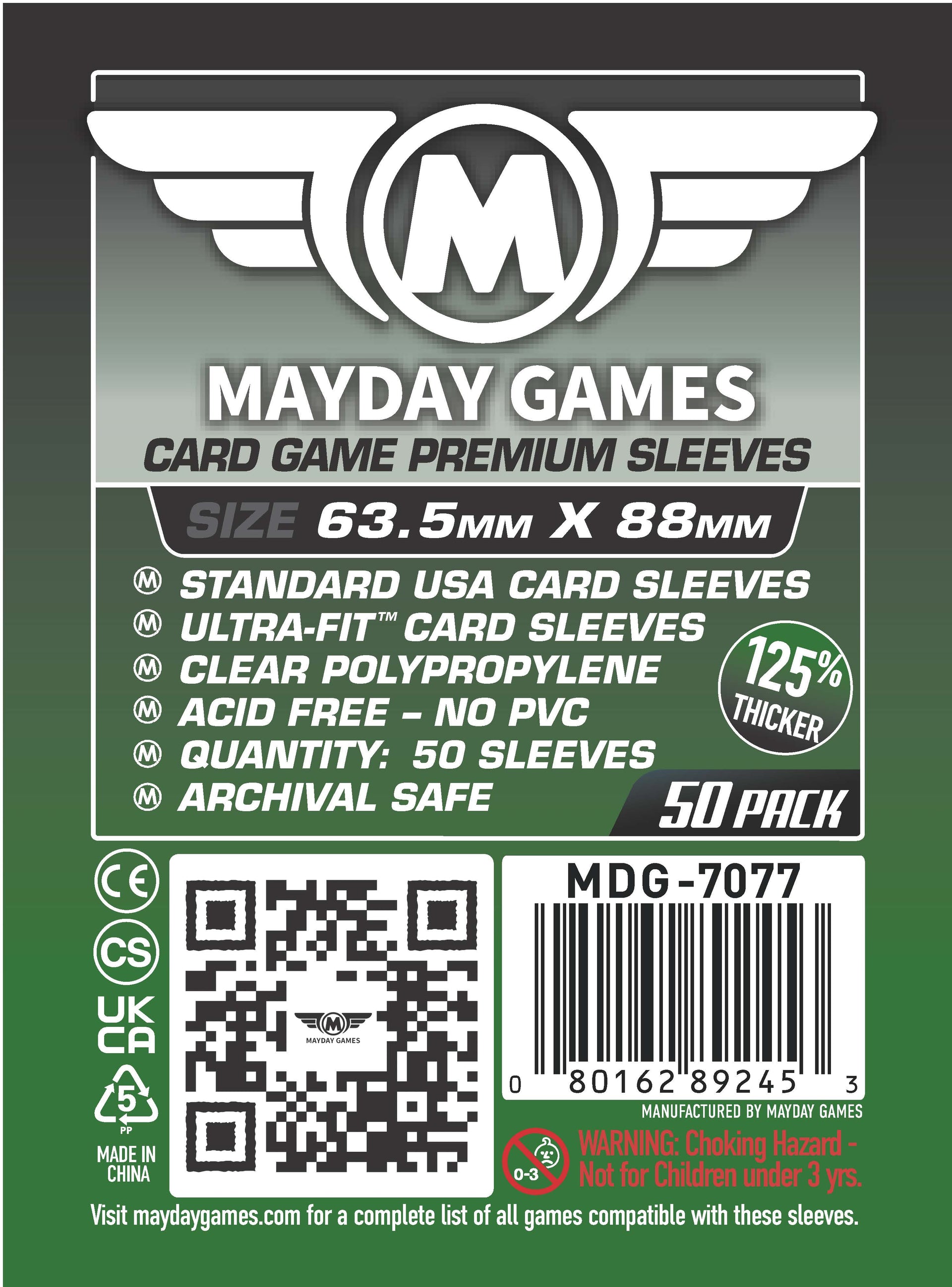 Card Game Card Sleeves (63.5x88mm) – Mayday Games