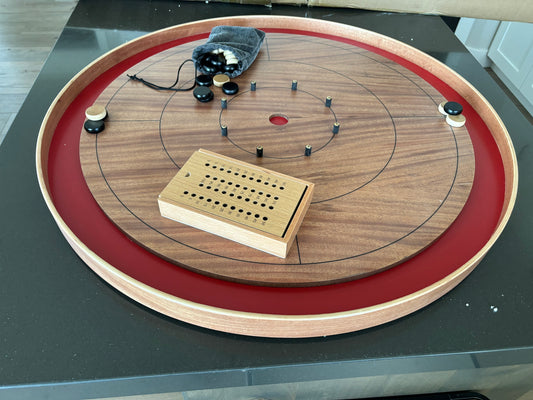 Mahogany ELITE Edition Crokinole Board (2024) Red Ditch