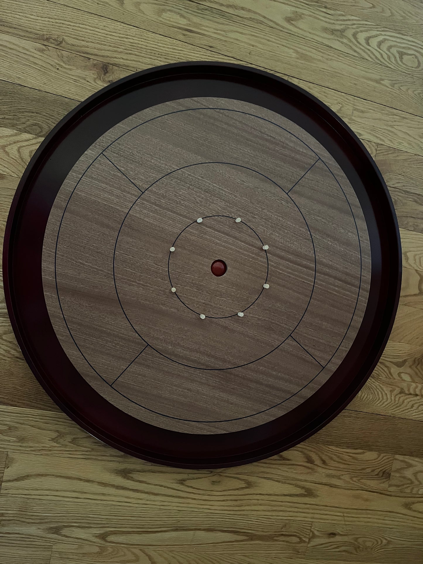 Mahogany Tournament Edition Crokinole Board 2024 + Black Carrying Case