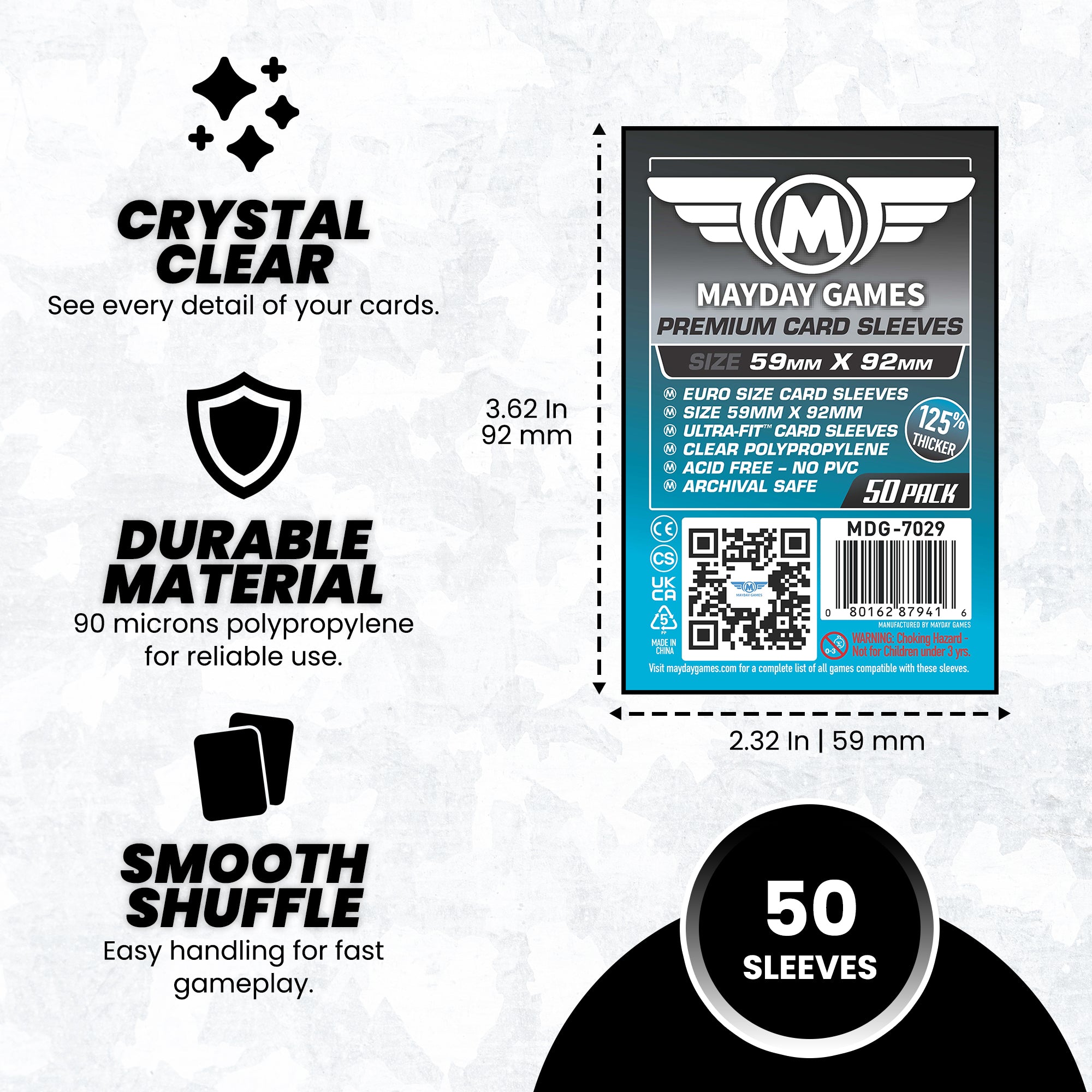 Euro Card Sleeves (59x92mm) - Mayday Games