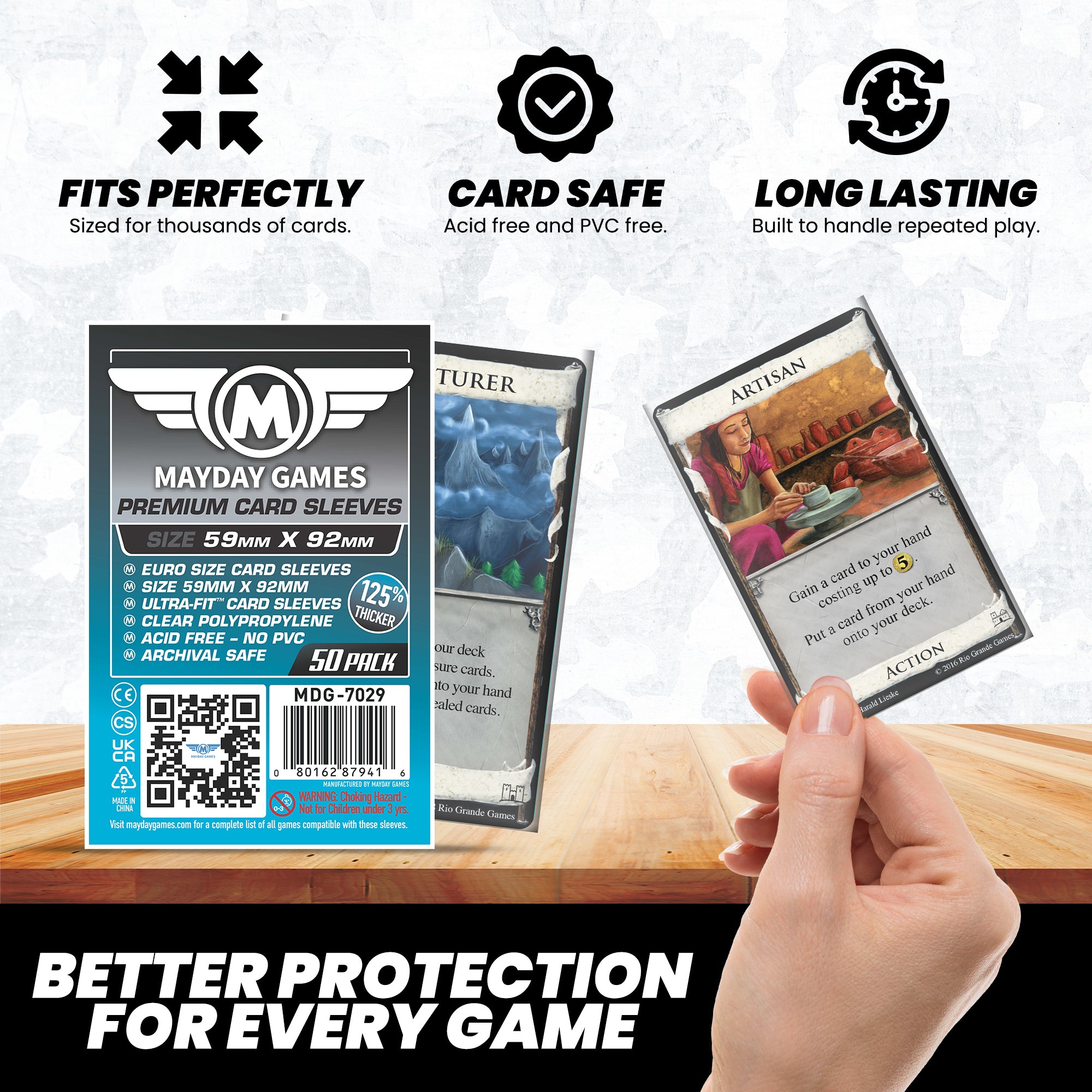 Euro Card Sleeves (59x92mm) - Mayday Games