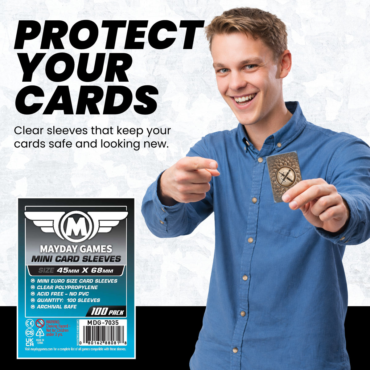 Mini Euro Card Sleeves (45x68mm) Standard 7035 or Premium 7080
