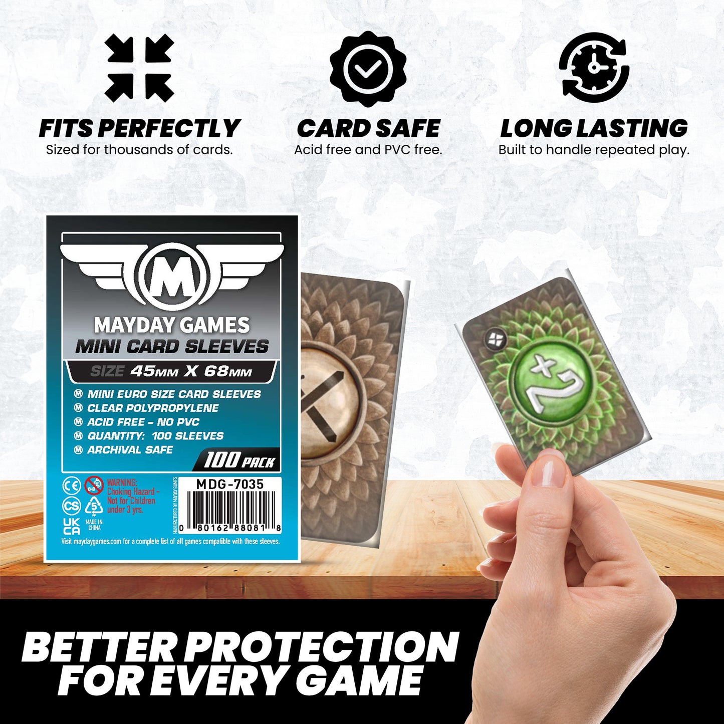 premium euro card sleeves Mini Euro Card Sleeves (45x68mm) Standard 7035 or Premium 7080 – Mayday Games
