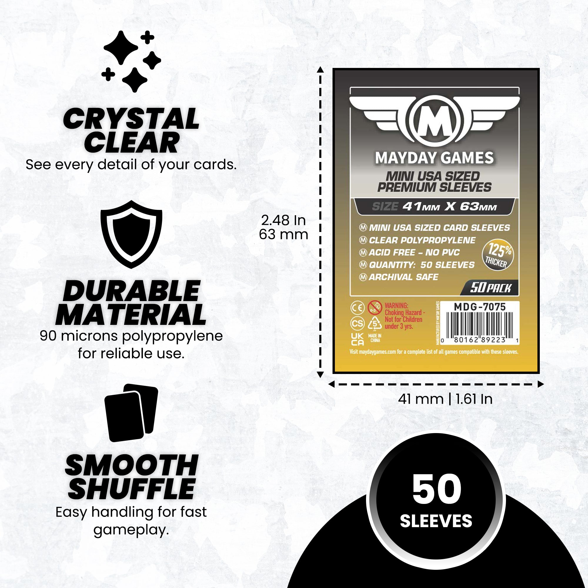 Mini USA Card Sleeves (41x63mm) - Mayday Games
