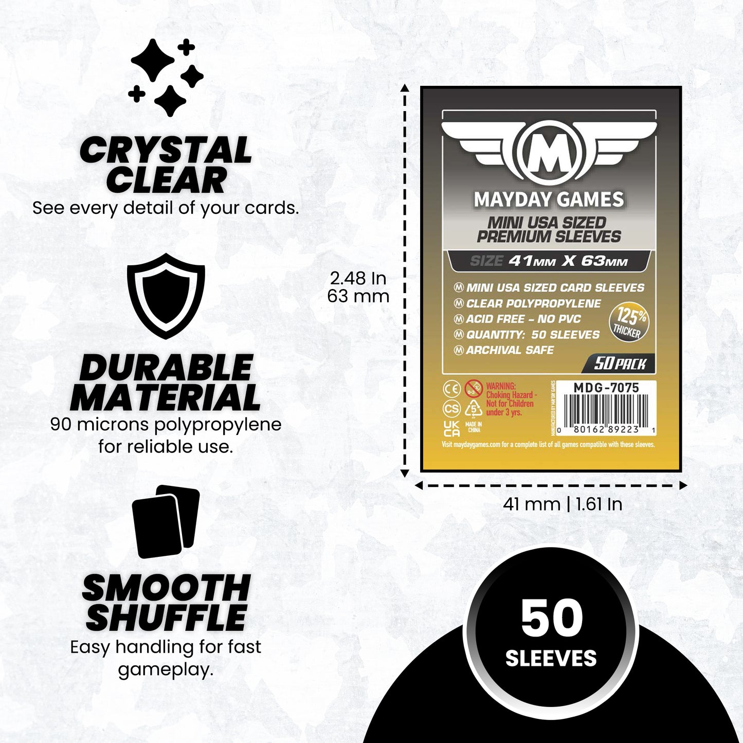 Mini USA Card Sleeves (41x63mm) Standard 7039 or Premium 7075