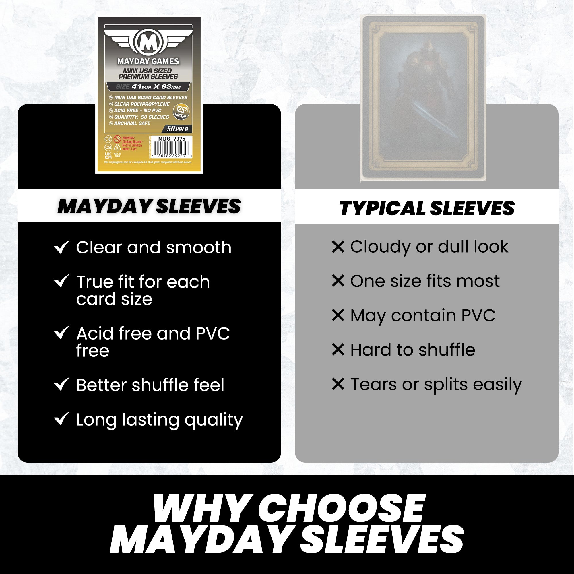 Mini USA Card Sleeves (41x63mm) - Mayday Games