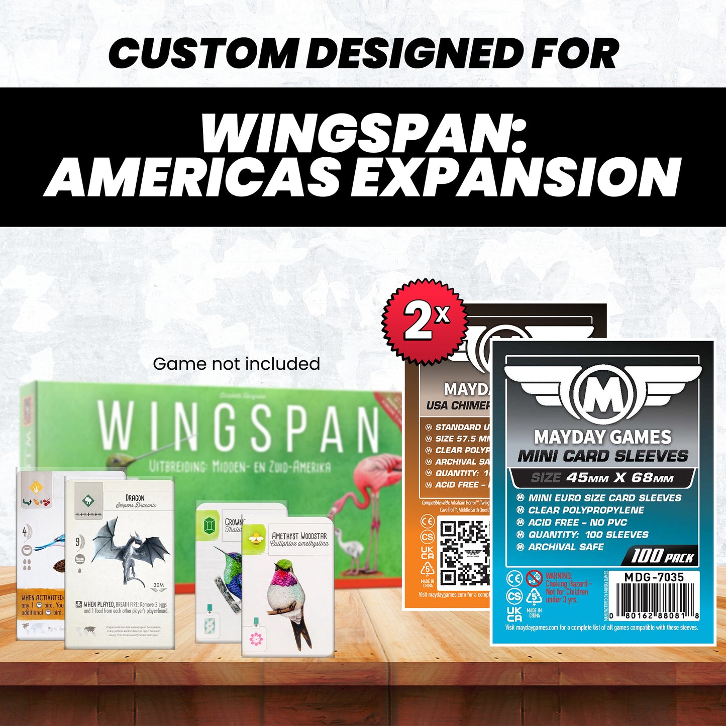 "Wingspan: Americas Expansion" Compatible Card Sleeve Bundle