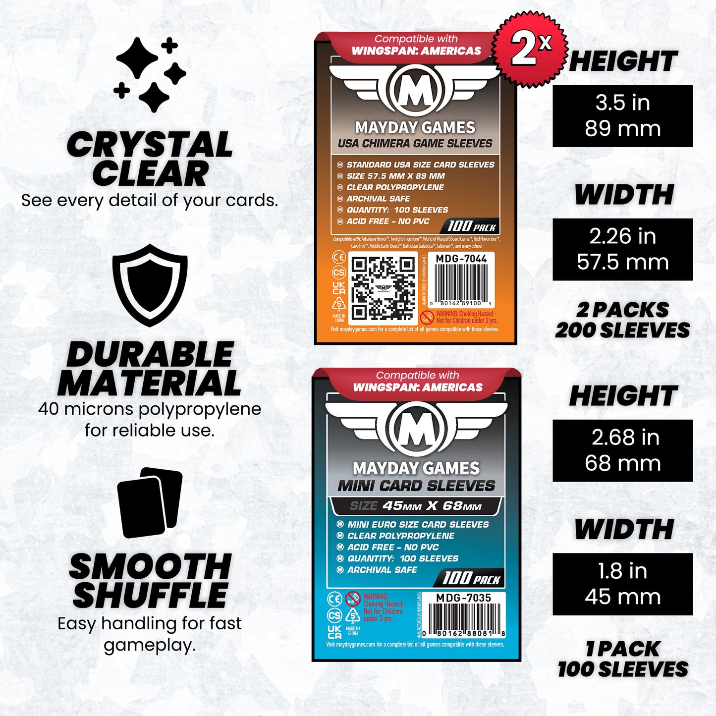"Wingspan: Americas Expansion" Compatible Card Sleeve Bundle
