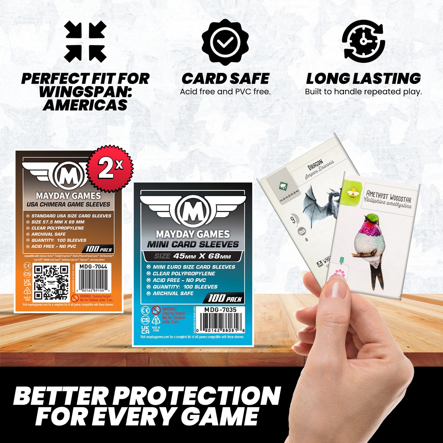 "Wingspan: Americas Expansion" Compatible Card Sleeve Bundle