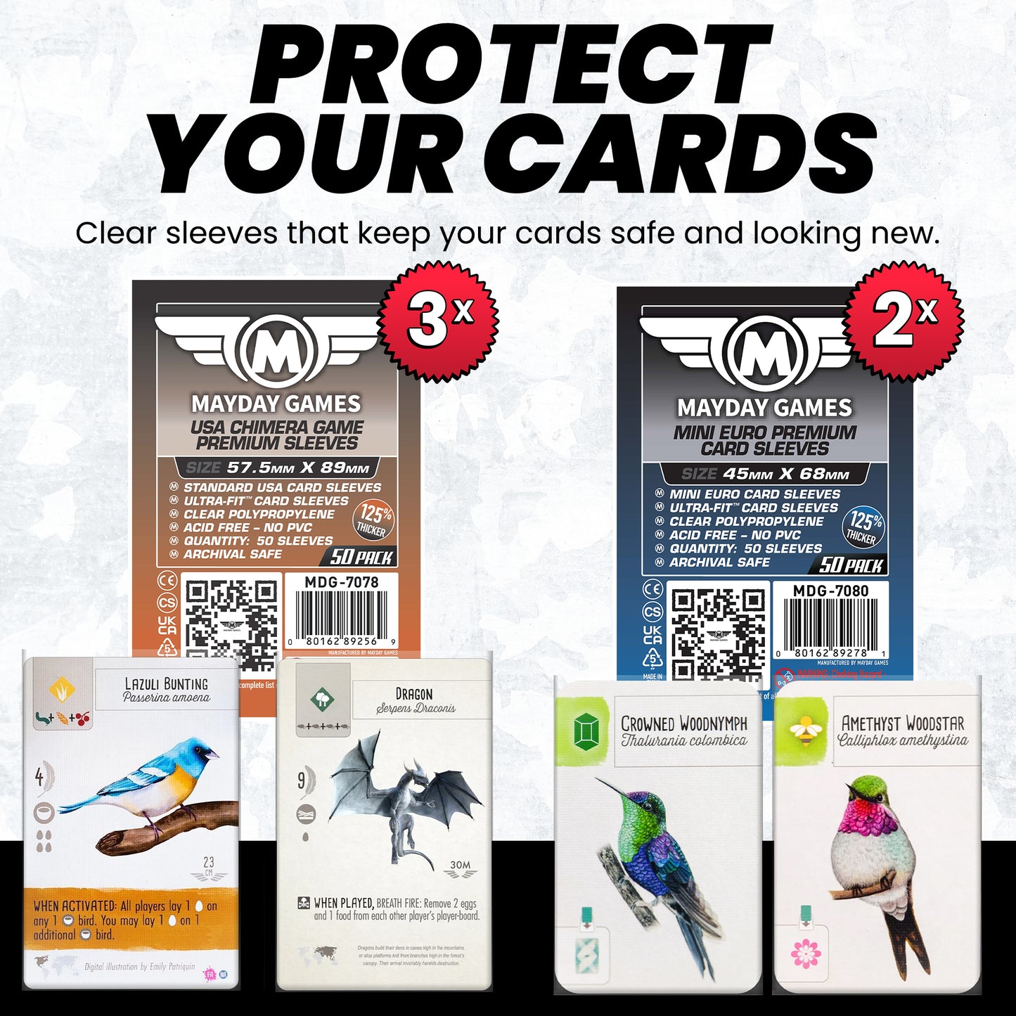 "Wingspan: Americas Expansion" Compatible Card Sleeve Bundle