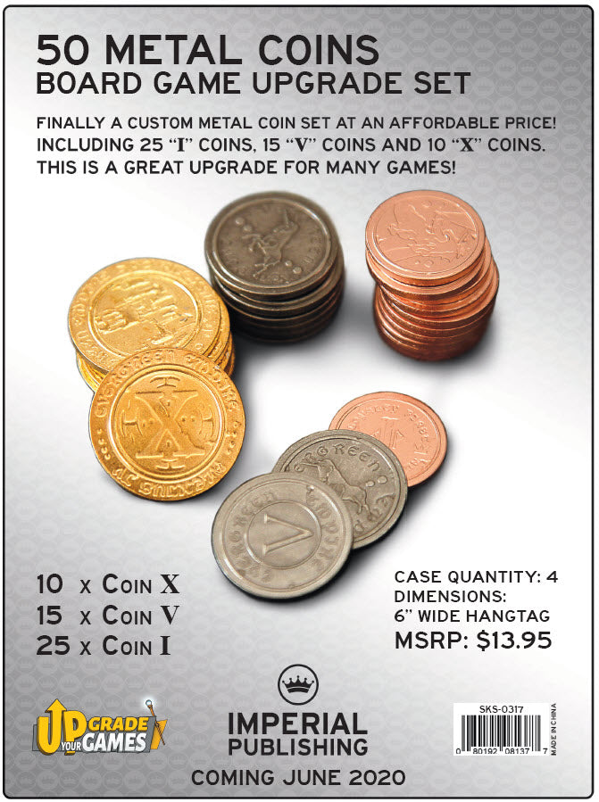 50 Metal Coin Board Game Upgrade Set (Medieval Coins) -ESSEN PICKUP