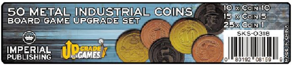 50 Metal Coin Board Game Upgrade Set (Industrial Coins)  -ESSEN PICKUP