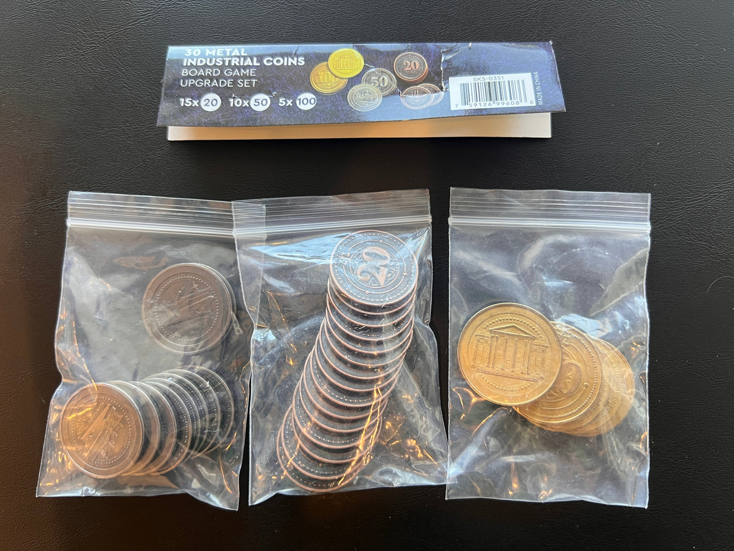 30 Metal Coin HIGH VALUE Board Game Upgrade Set (Industrial Coins) -ESSEN PICKUP
