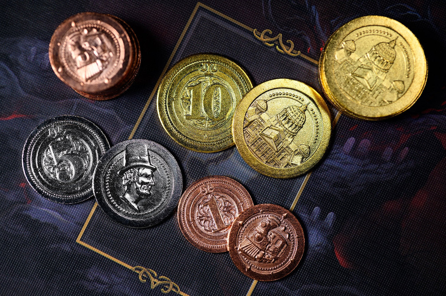 50 Metal Coin Board Game Upgrade Set (Industrial Coins)  -ESSEN PICKUP
