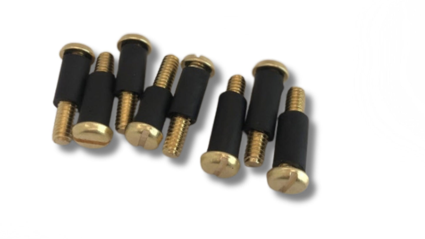 Brass Flat Head 1 1/4" #20 Machine Rubber/Screw Set (8 Screws + 12in Rubber)