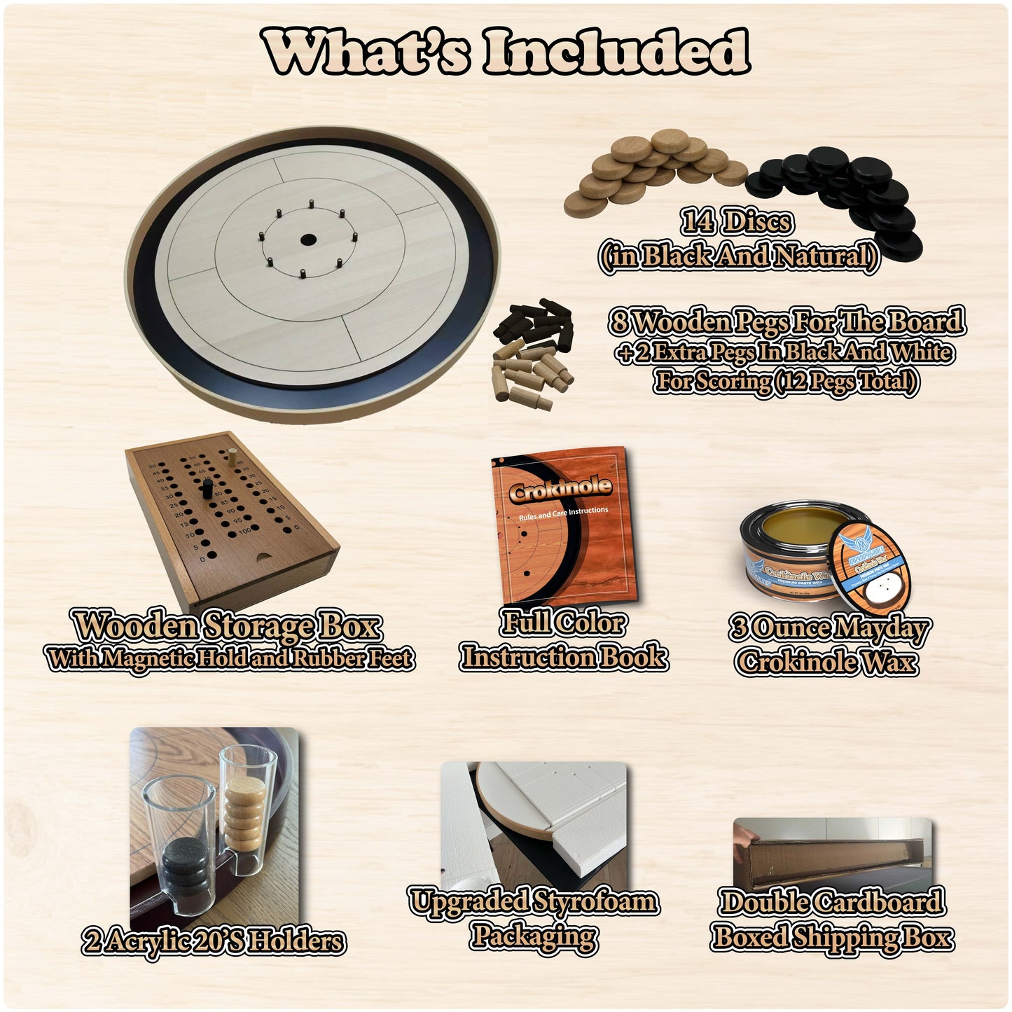 IMPERFECT/RETURNED: Beech ELITE Edition Crokinole Board (2025) Black Ditch + Bag IN STOCK!  #0106