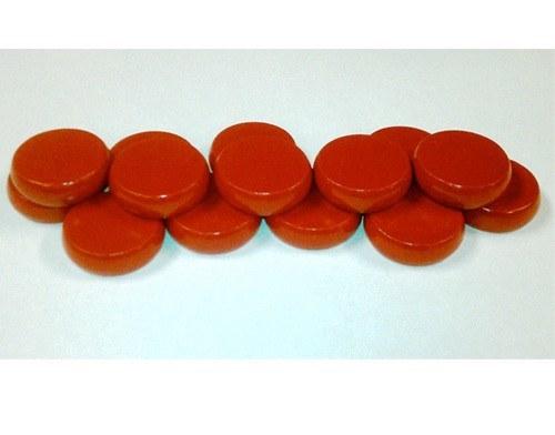 14 *MINI* Wooden Crokinole Discs - 1 1/8 inch version -Red