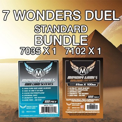 Mayday Games Card Sleeve Bundle For 7 Wonders Duel – 200 Standard Size Protective Sleeves