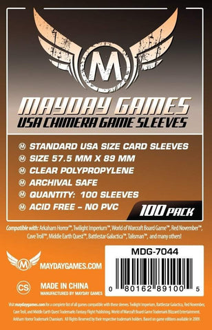 Mayday Sleeves - Jeux de société -  Mayday Sleeve Card Game  Standard x 100 - 63,5x88 mm MDG-7041